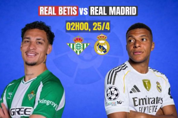 Tip bóng đá 25/04 2h Real Betis vs Real Madrid: Còn nước còn tát!